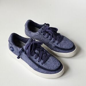 Billy Footwear Classic Lace Low Zipper Sneaker Mens 8M Navy Canvas Adaptive Shoe